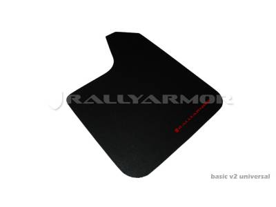 Rally Armor Universal BASIC Black Mud flap w/Red Logo