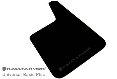 Rally Armor Universal Basic Plus Black Mud flap w/ Black Logo