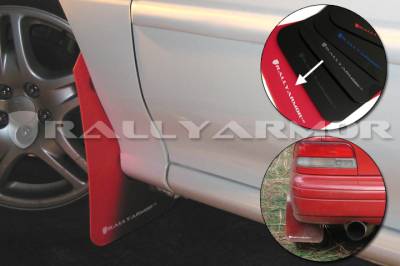 RallyArmor - Rally Armor 93-01 UR Impreza RED Rally Mud flap White logo - Image 2