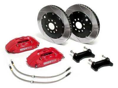 StopTech - Stoptech ST-40 Big Brake Kit Front 332mm Red Slotted Rotors - Image 2